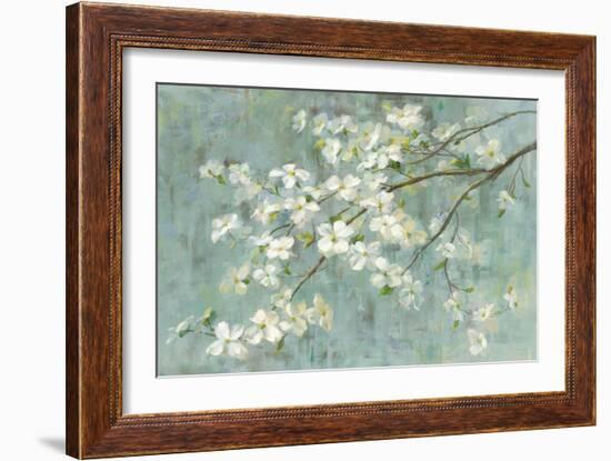 Dogwood in Spring on Blue-Danhui Nai-Framed Art Print