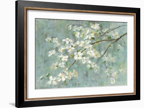 Dogwood in Spring on Blue-Danhui Nai-Framed Art Print