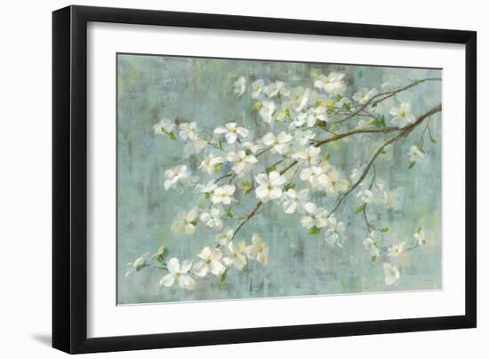 Dogwood in Spring on Blue-Danhui Nai-Framed Art Print