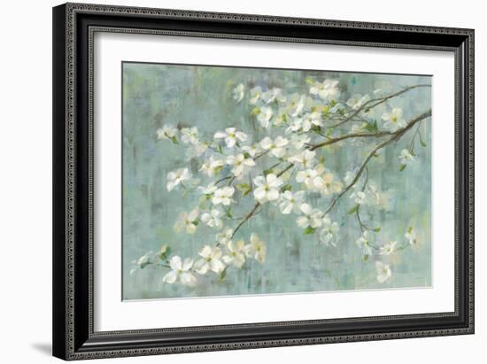 Dogwood in Spring on Blue-Danhui Nai-Framed Art Print