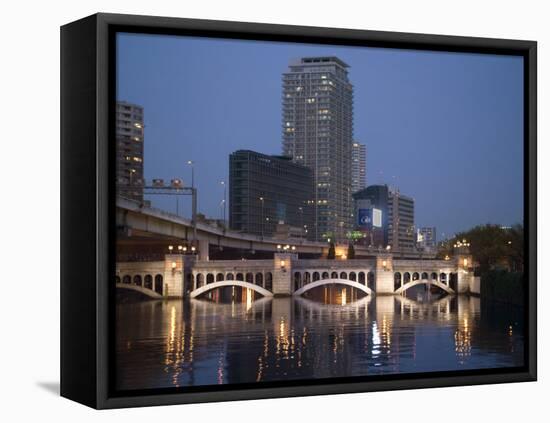 Dojima River at Night, Osaka, Japan-Richardson Rolf-Framed Premier Image Canvas