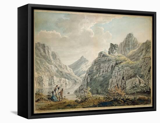 Dolbardarn Castle and Llanberris Lake, 1764 (W/C on Paper)-Paul Sandby-Framed Premier Image Canvas