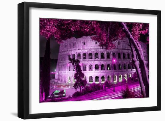 Dolce Vita Rome Collection - Colosseum at Pink Night-Philippe Hugonnard-Framed Photographic Print