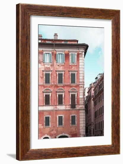 Dolce Vita Rome Collection - Coral Buildings Facade II-Philippe Hugonnard-Framed Photographic Print