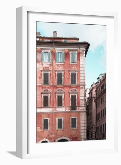 Dolce Vita Rome Collection - Coral Buildings Facade II-Philippe Hugonnard-Framed Photographic Print