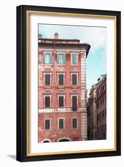 Dolce Vita Rome Collection - Coral Buildings Facade II-Philippe Hugonnard-Framed Photographic Print