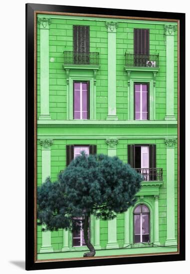 Dolce Vita Rome Collection - Green Building Facade II-Philippe Hugonnard-Framed Photographic Print