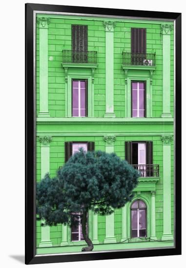 Dolce Vita Rome Collection - Green Building Facade II-Philippe Hugonnard-Framed Photographic Print