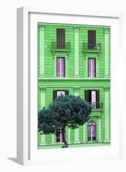 Dolce Vita Rome Collection - Green Building Facade II-Philippe Hugonnard-Framed Photographic Print