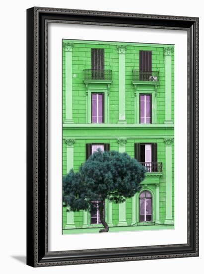 Dolce Vita Rome Collection - Green Building Facade II-Philippe Hugonnard-Framed Photographic Print