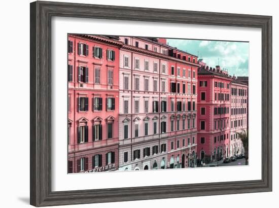 Dolce Vita Rome Collection - Italian Dark Pink Facades-Philippe Hugonnard-Framed Photographic Print