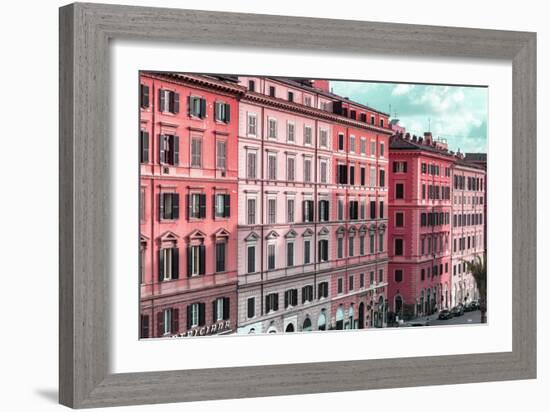 Dolce Vita Rome Collection - Italian Dark Pink Facades-Philippe Hugonnard-Framed Photographic Print