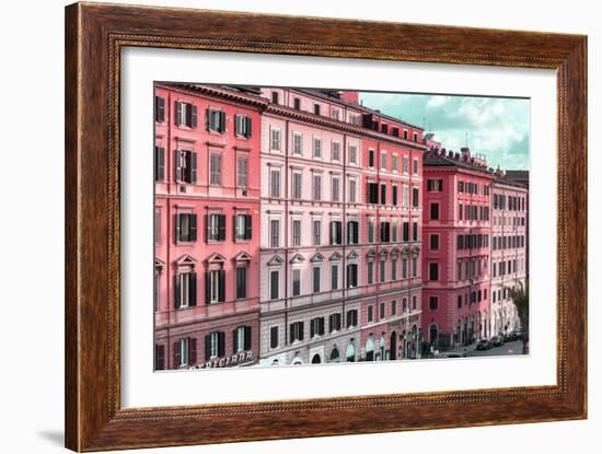 Dolce Vita Rome Collection - Italian Dark Pink Facades-Philippe Hugonnard-Framed Photographic Print