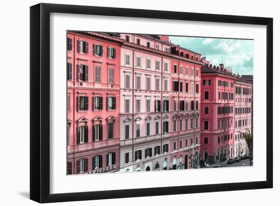 Dolce Vita Rome Collection - Italian Dark Pink Facades-Philippe Hugonnard-Framed Photographic Print