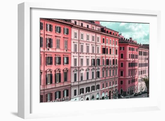 Dolce Vita Rome Collection - Italian Dark Pink Facades-Philippe Hugonnard-Framed Photographic Print