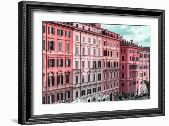 Dolce Vita Rome Collection - Italian Dark Pink Facades-Philippe Hugonnard-Framed Photographic Print