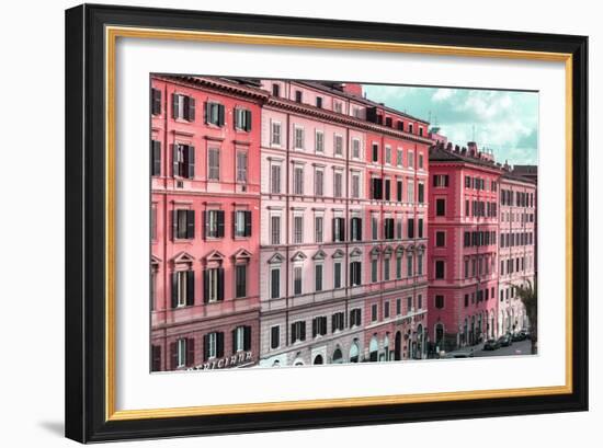 Dolce Vita Rome Collection - Italian Dark Pink Facades-Philippe Hugonnard-Framed Photographic Print