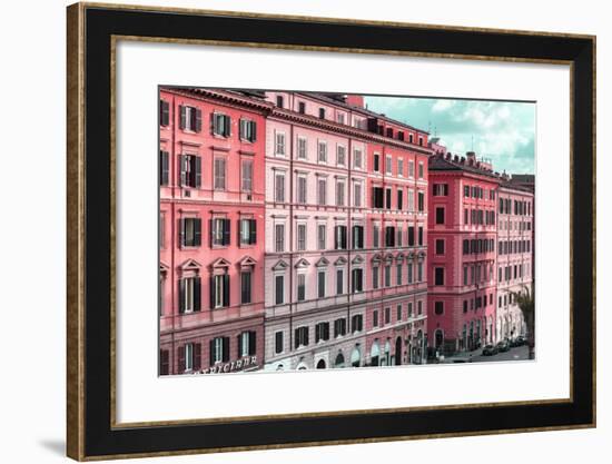 Dolce Vita Rome Collection - Italian Dark Pink Facades-Philippe Hugonnard-Framed Photographic Print