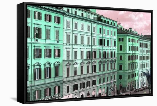 Dolce Vita Rome Collection - Italian Green Facades-Philippe Hugonnard-Framed Stretched Canvas