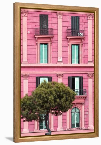 Dolce Vita Rome Collection - Pink Building Facade II-Philippe Hugonnard-Framed Premier Image Canvas