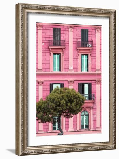 Dolce Vita Rome Collection - Pink Building Facade II-Philippe Hugonnard-Framed Photographic Print