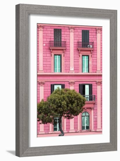 Dolce Vita Rome Collection - Pink Building Facade II-Philippe Hugonnard-Framed Photographic Print