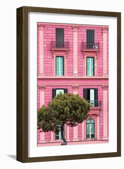 Dolce Vita Rome Collection - Pink Building Facade II-Philippe Hugonnard-Framed Photographic Print