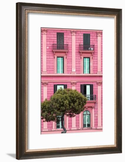 Dolce Vita Rome Collection - Pink Building Facade II-Philippe Hugonnard-Framed Photographic Print
