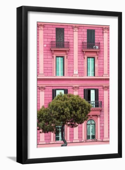 Dolce Vita Rome Collection - Pink Building Facade II-Philippe Hugonnard-Framed Photographic Print