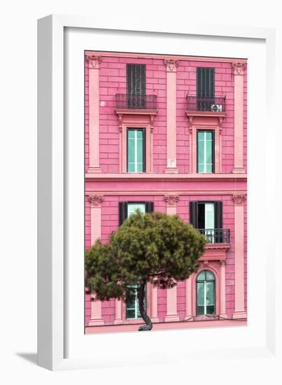 Dolce Vita Rome Collection - Pink Building Facade II-Philippe Hugonnard-Framed Photographic Print