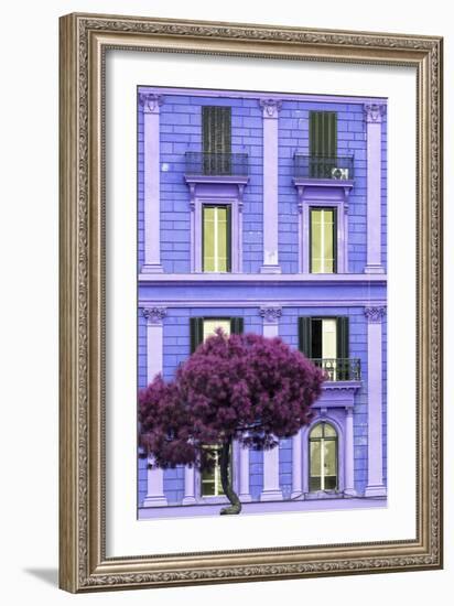 Dolce Vita Rome Collection - Purple Building Facade II-Philippe Hugonnard-Framed Photographic Print