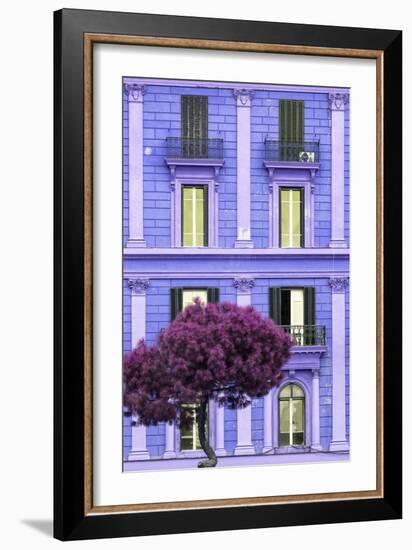 Dolce Vita Rome Collection - Purple Building Facade II-Philippe Hugonnard-Framed Photographic Print