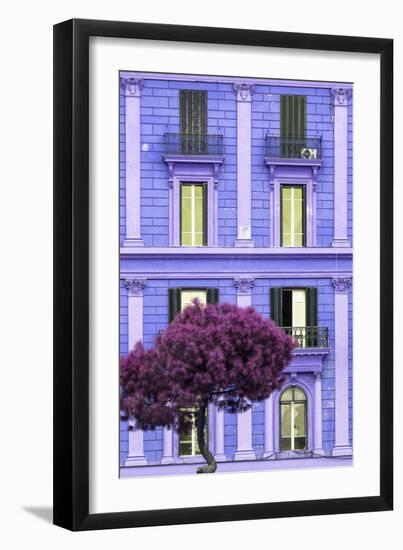 Dolce Vita Rome Collection - Purple Building Facade II-Philippe Hugonnard-Framed Photographic Print