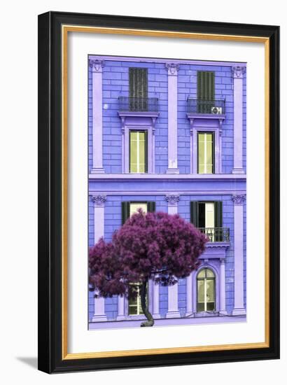 Dolce Vita Rome Collection - Purple Building Facade II-Philippe Hugonnard-Framed Photographic Print