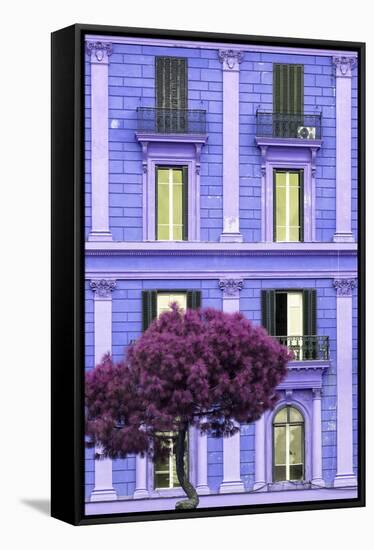 Dolce Vita Rome Collection - Purple Building Facade II-Philippe Hugonnard-Framed Stretched Canvas