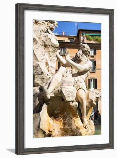 Dolce Vita Rome Collection - The Four Rivers Fountain in Piazza Navona-Philippe Hugonnard-Framed Photographic Print