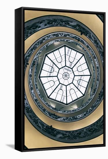 Dolce Vita Rome Collection - The Vatican Spiral Staircase Dark Beige II-Philippe Hugonnard-Framed Stretched Canvas
