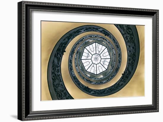 Dolce Vita Rome Collection - The Vatican Spiral Staircase Dark Beige-Philippe Hugonnard-Framed Photographic Print