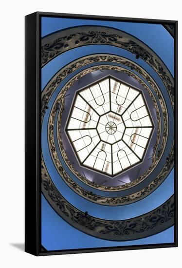 Dolce Vita Rome Collection - The Vatican Spiral Staircase Dark Blue II-Philippe Hugonnard-Framed Stretched Canvas