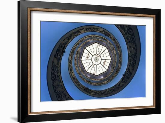 Dolce Vita Rome Collection - The Vatican Spiral Staircase Dark Blue-Philippe Hugonnard-Framed Photographic Print