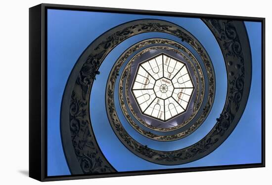 Dolce Vita Rome Collection - The Vatican Spiral Staircase Dark Blue-Philippe Hugonnard-Framed Stretched Canvas