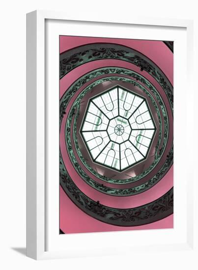 Dolce Vita Rome Collection - The Vatican Spiral Staircase Hot Pink II-Philippe Hugonnard-Framed Photographic Print