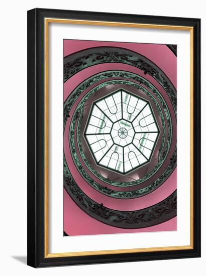 Dolce Vita Rome Collection - The Vatican Spiral Staircase Hot Pink II-Philippe Hugonnard-Framed Photographic Print