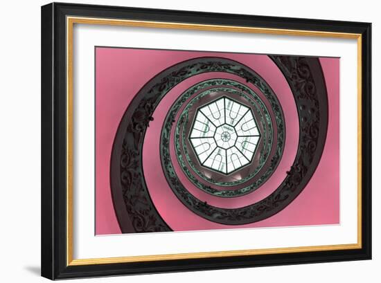 Dolce Vita Rome Collection - The Vatican Spiral Staircase Hot Pink-Philippe Hugonnard-Framed Photographic Print