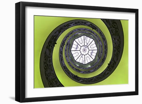 Dolce Vita Rome Collection - The Vatican Spiral Staircase Lime Green-Philippe Hugonnard-Framed Photographic Print