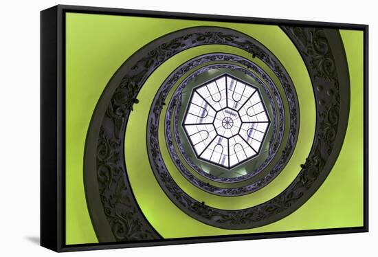 Dolce Vita Rome Collection - The Vatican Spiral Staircase Lime Green-Philippe Hugonnard-Framed Stretched Canvas