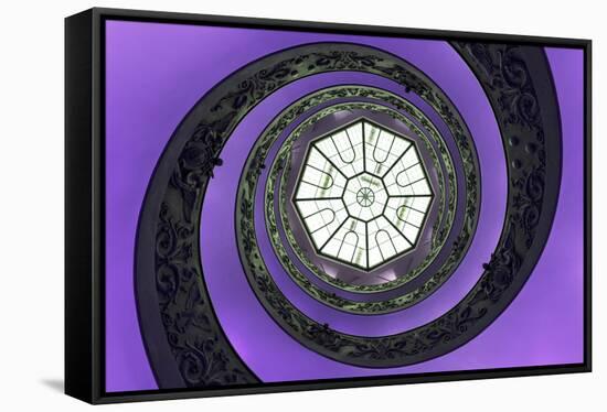 Dolce Vita Rome Collection - The Vatican Spiral Staircase Purple-Philippe Hugonnard-Framed Stretched Canvas