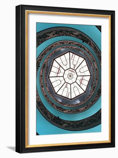 Dolce Vita Rome Collection - The Vatican Spiral Staircase Turquoise II-Philippe Hugonnard-Framed Photographic Print