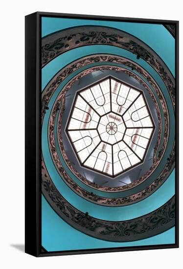 Dolce Vita Rome Collection - The Vatican Spiral Staircase Turquoise II-Philippe Hugonnard-Framed Stretched Canvas