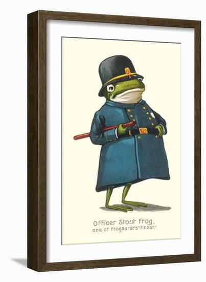 Doleful Frog as Policeman-null-Framed Art Print